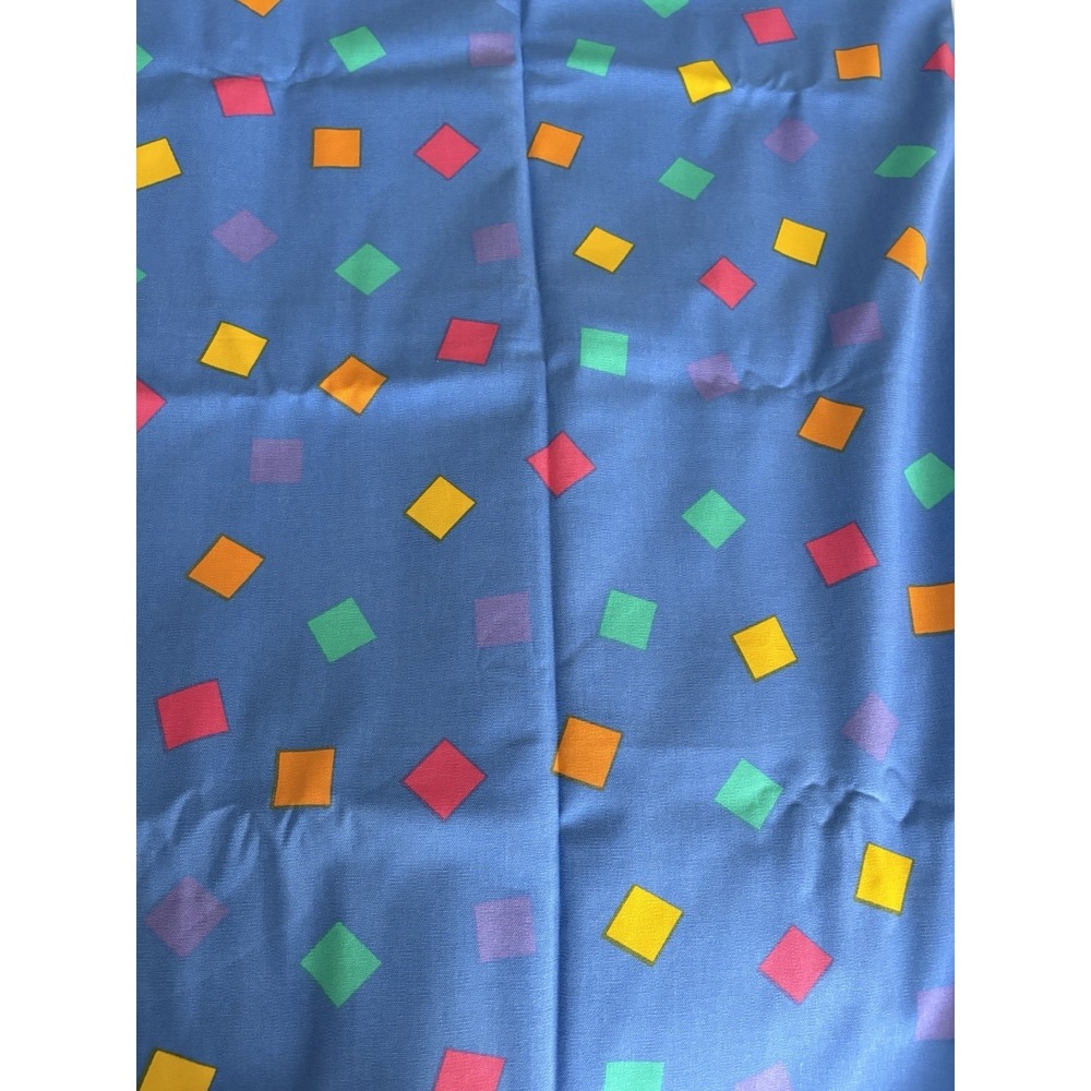 Vtn Retro Mod Geometric 80s 90s Blue Yellow‎ Purple Pink Orange Fabric 80"x 56"